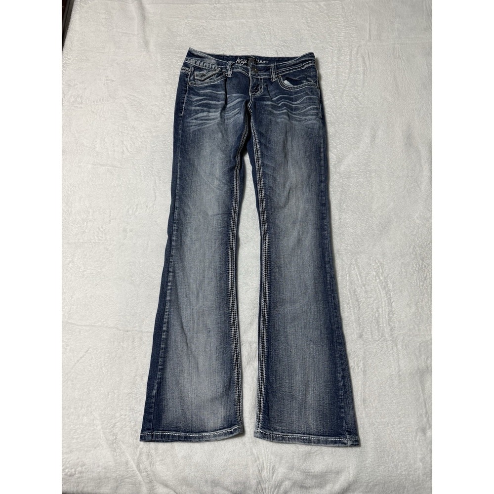 Ariya Jeans Women's 5 Blue Bootcut Low Rise Stretch Medium Wash Denim 28x31